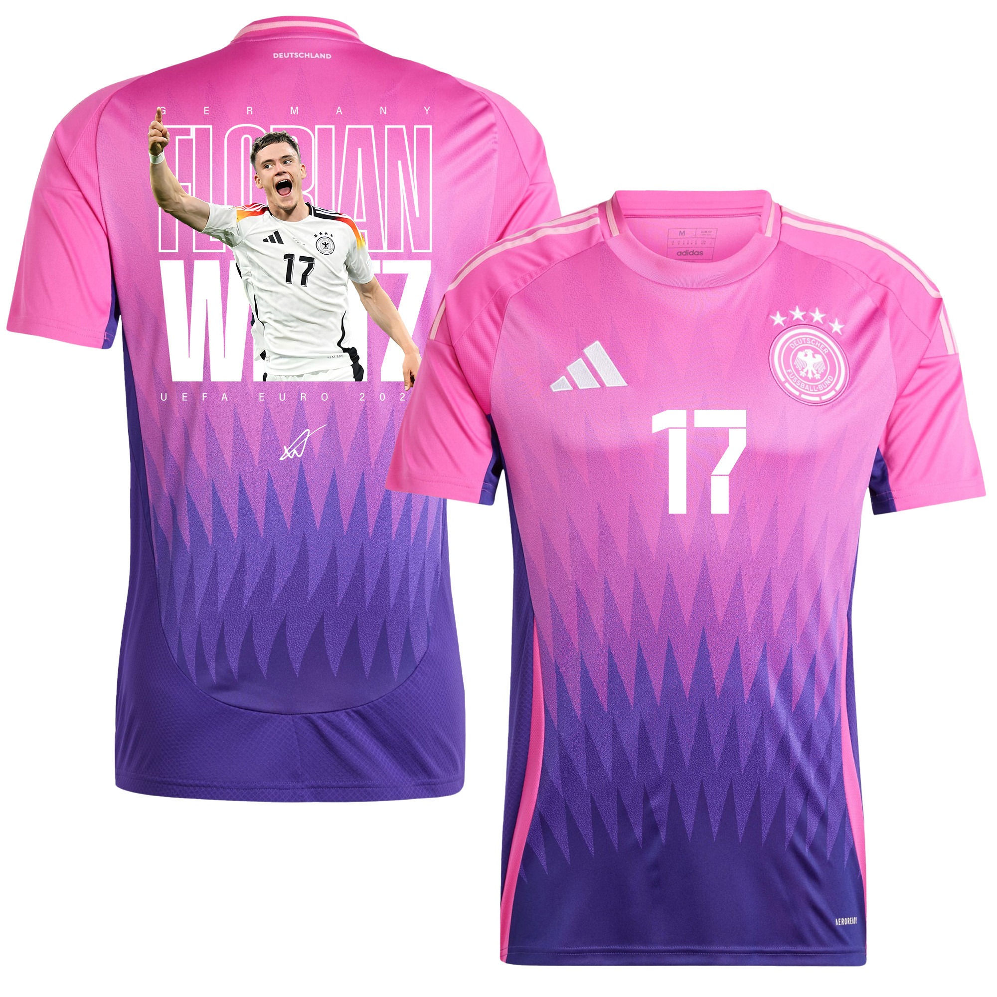 Florian Wirtz 17 Signed Germany National Team 2024 Rising Star Away Men Jersey - Purple