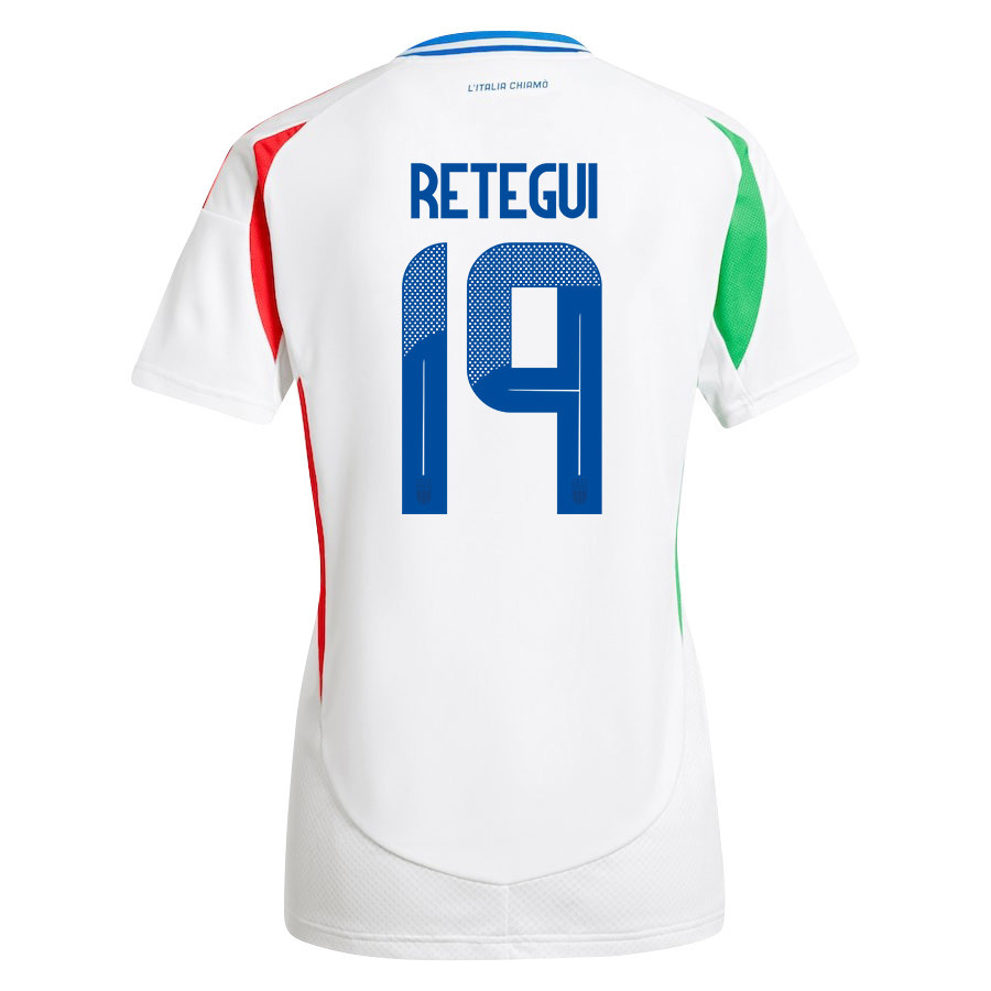 Mateo Retegui 19 Italy National Team 2024/25 Away Women Jersey - White