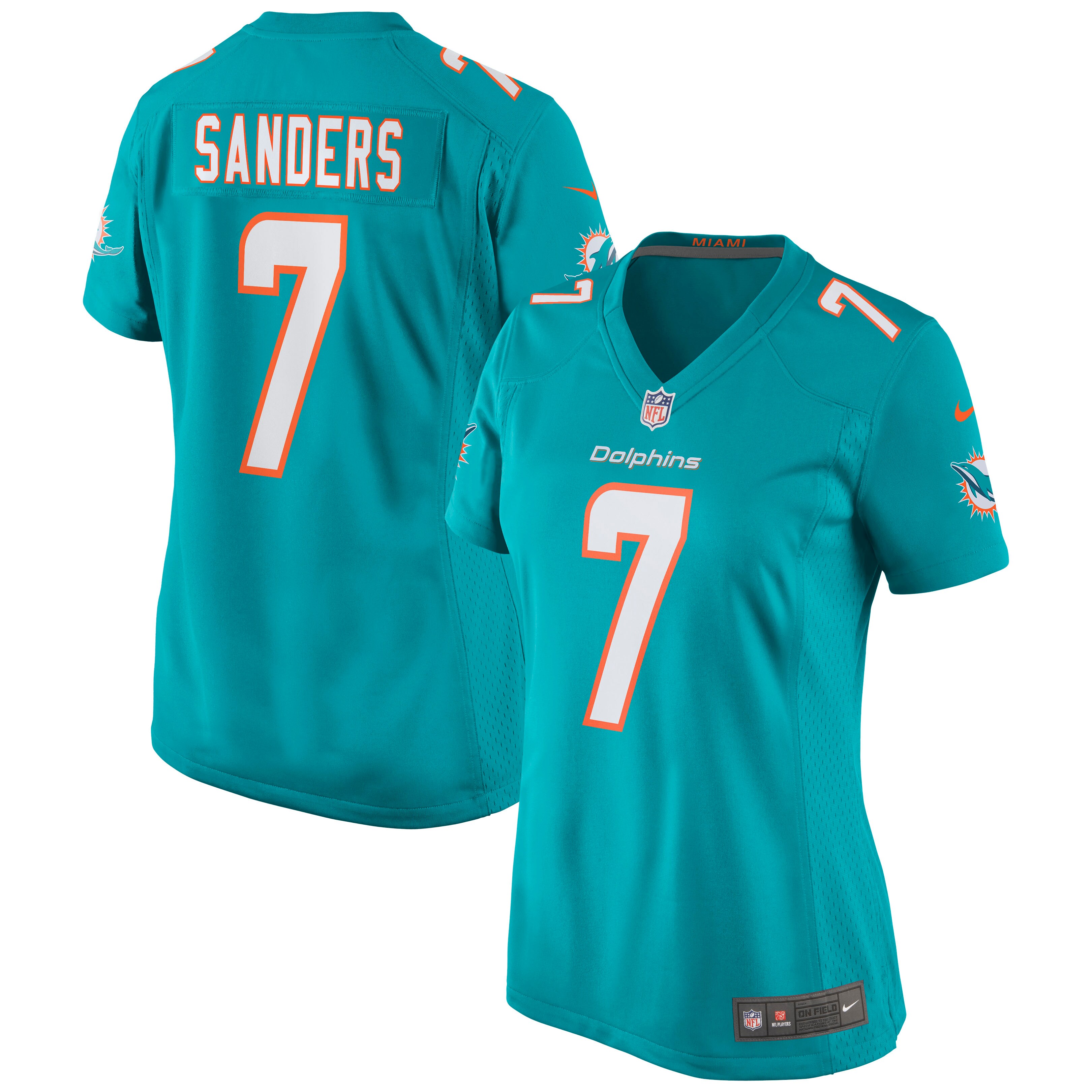 Jason Sanders Miami Dolphins  Women's Game Jersey - Aqua