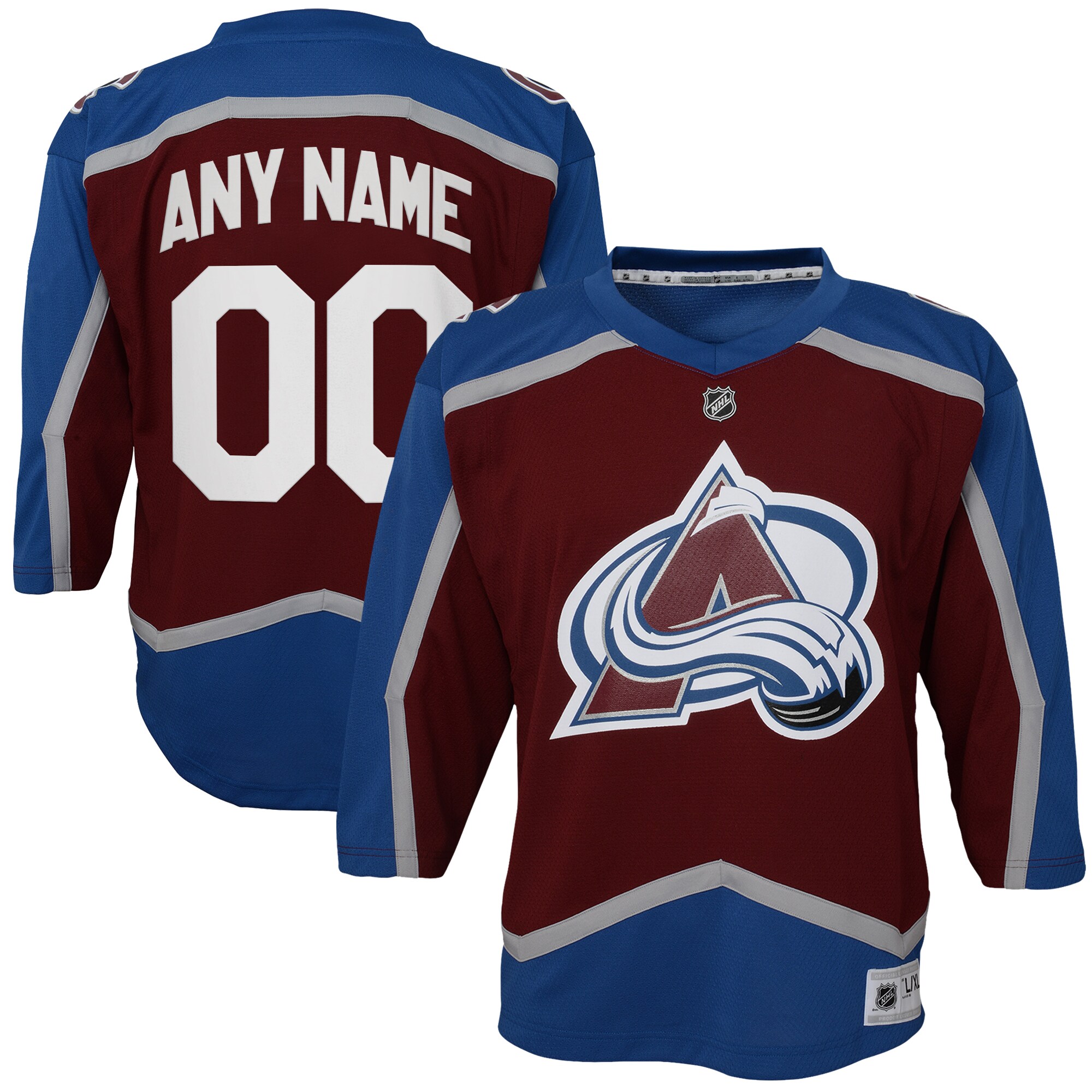 Colorado Avalanche Youth Home Custom Replica Jersey - Burgundy