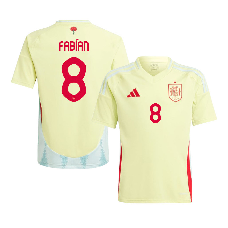 Fabián Ruiz 8 Spain National Team 2024 Away YOUTH Jersey - Yellow