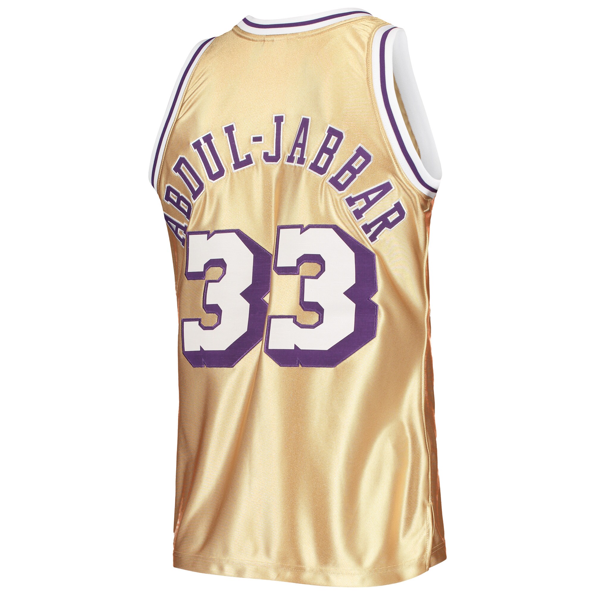 Kareem Abdul-Jabbar Los Angeles Lakers Mitchell & Ness 75th Anniversary 1983\/84 Hardwood Classics Swingman Jersey - Gold