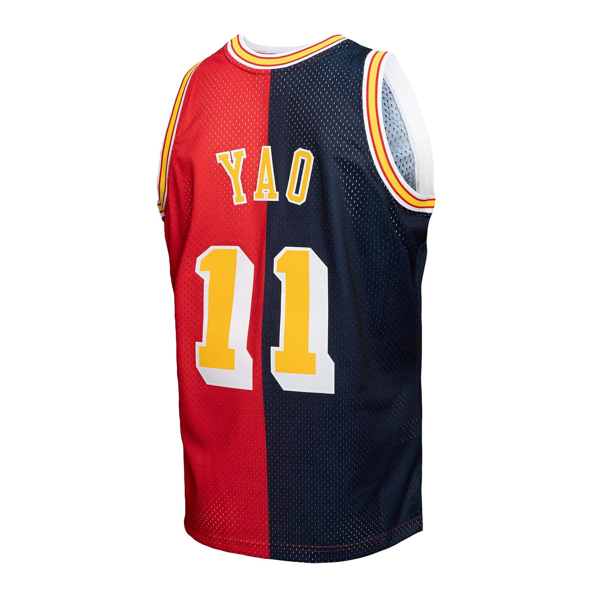 Yao Ming Houston Rockets Mitchell & Ness Hardwood Classics 2004\/05 Split Swingman Jersey - Navy\/Red