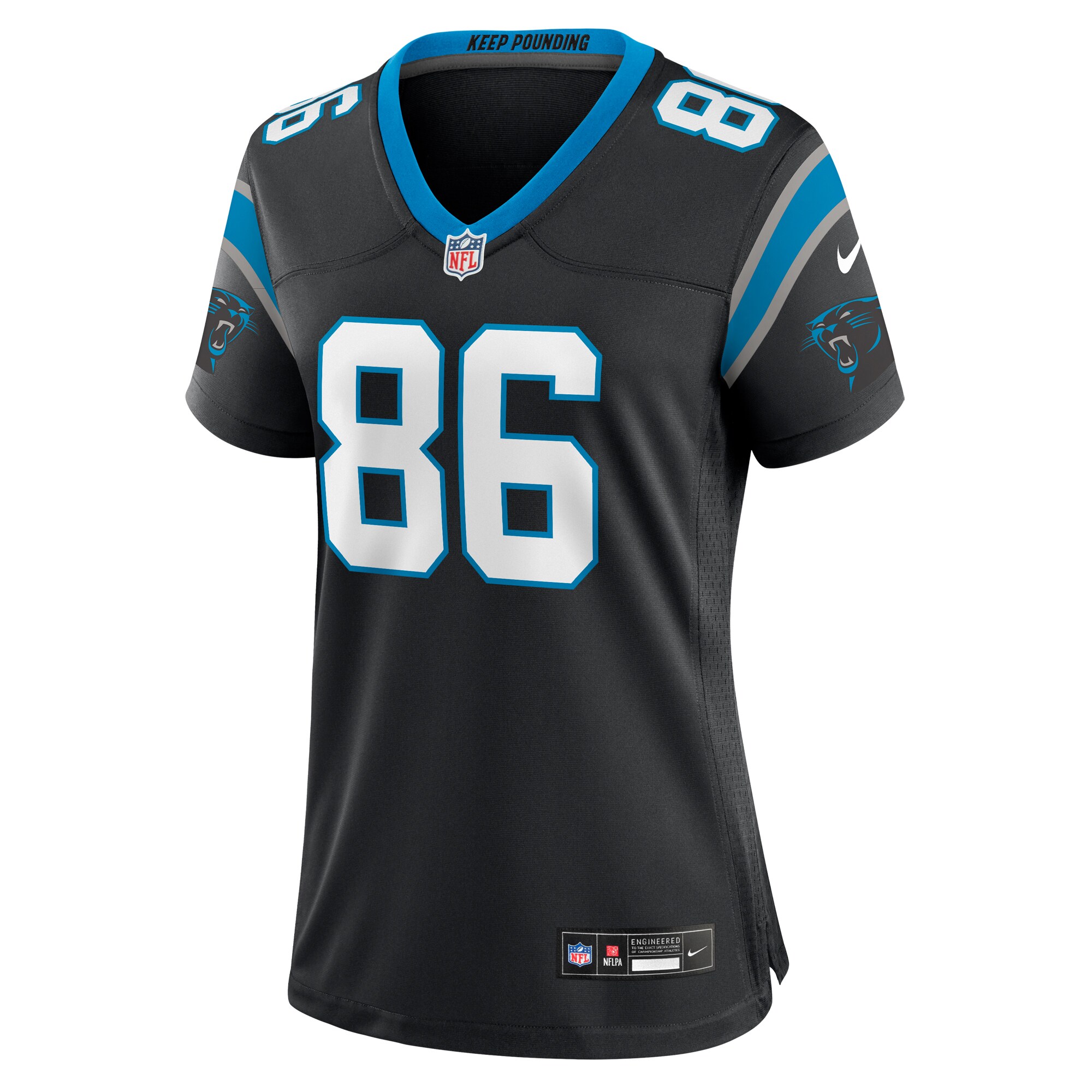 Mike Strachan Carolina Panthers  Women's  Game Jersey -  Black