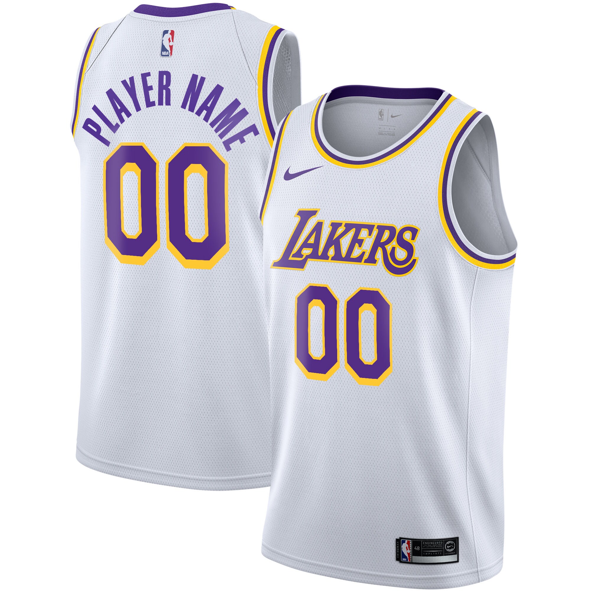 Los Angeles Lakers  2020\/21 Swingman Custom Jersey - Association Edition - White