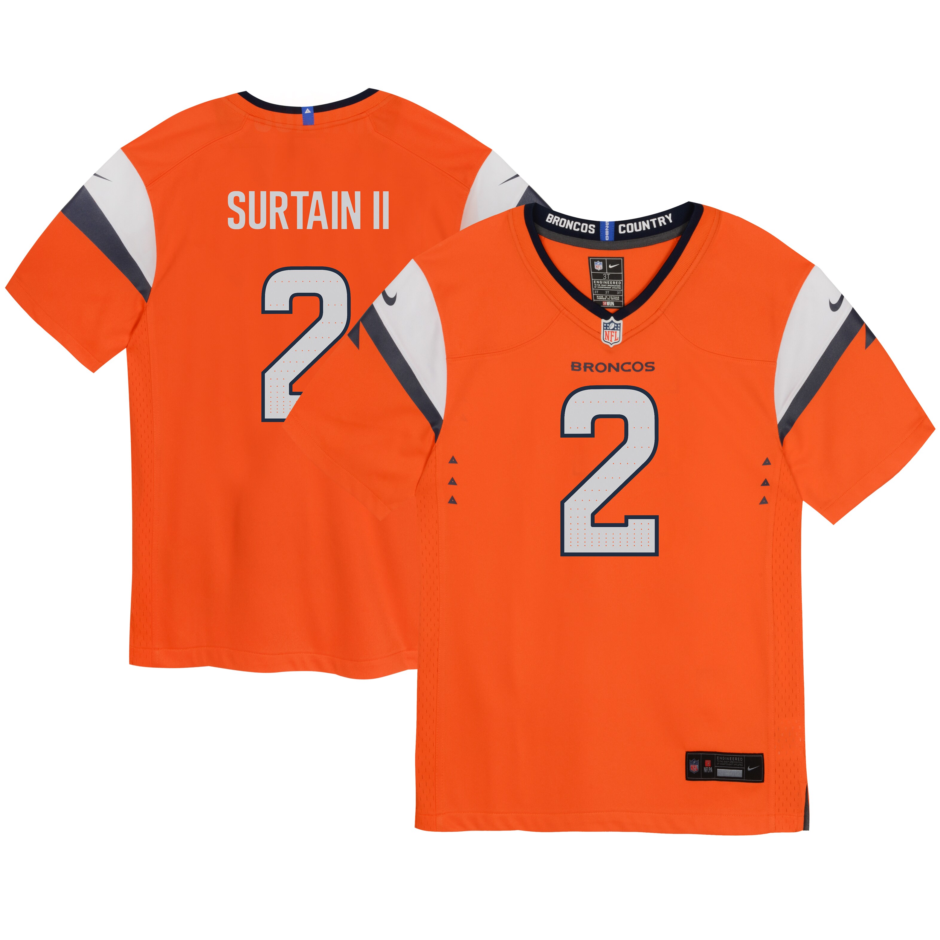 Patrick Surtain II Denver Broncos  Toddler Game Jersey - Orange