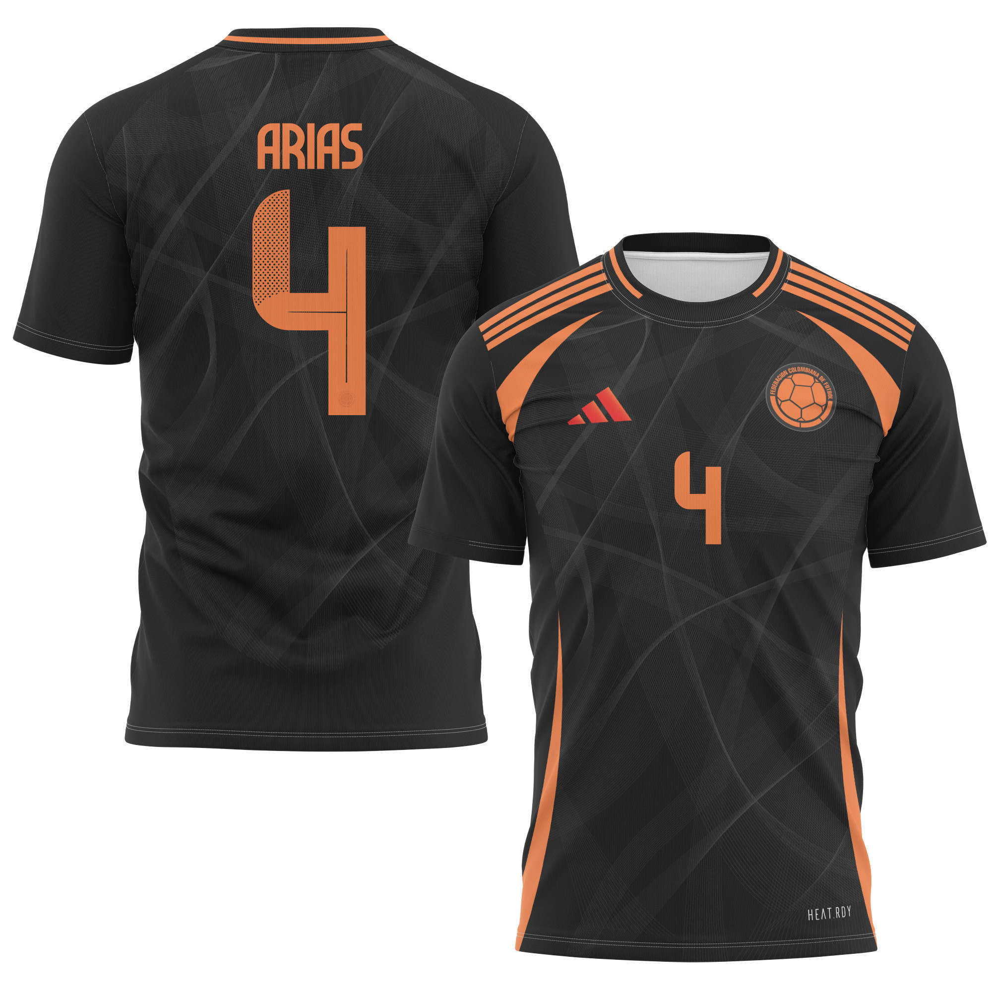 Santiago Arias 4 Colombia National Team 2024 Away Kits AOP T-shirt - Black