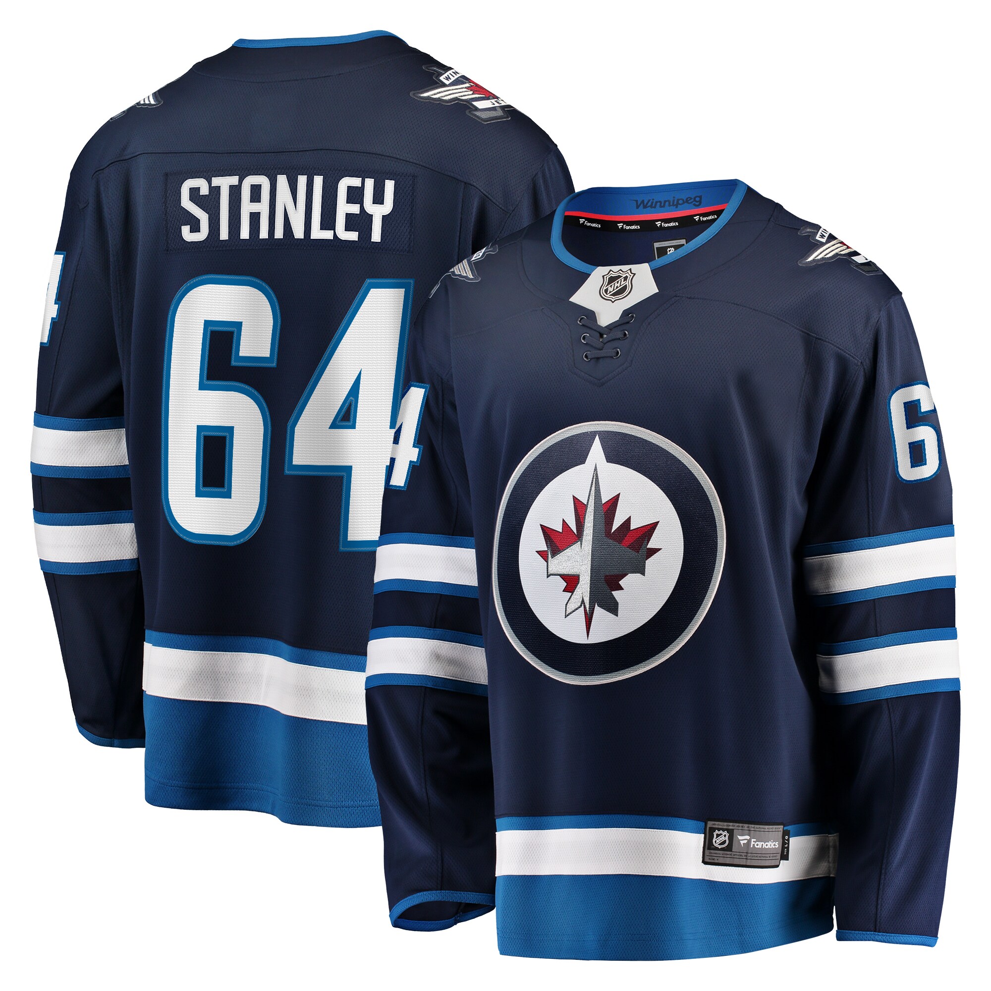 Logan Stanley Winnipeg Jets Fanatics Home Premier Breakaway Player Jersey - Navy