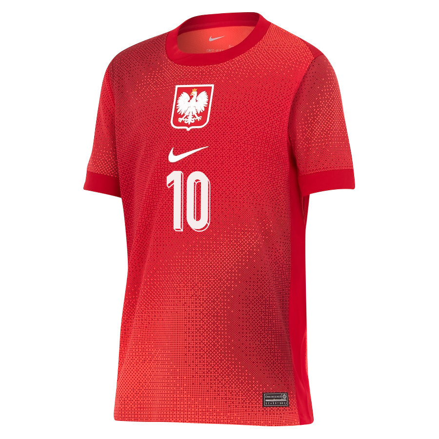 Grzegorz Krychowiak 10 Poland National Team 2024/25 Away YOUTH Jersey - Red