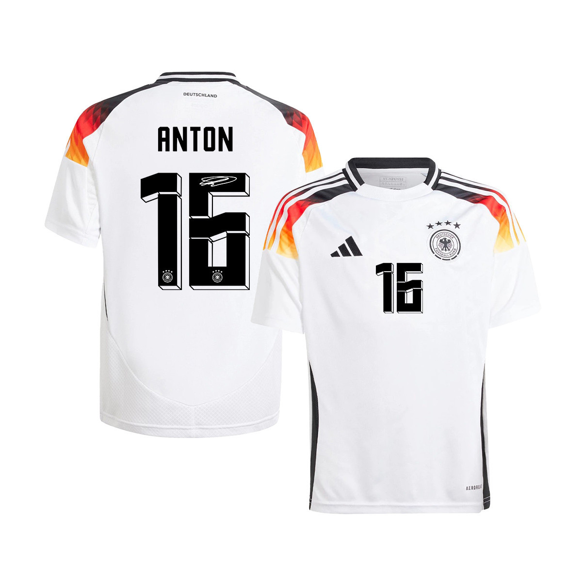 Waldemar Anton 16 Signed Germany National Team 2024/25 YOUTH Jersey Autographed - Home