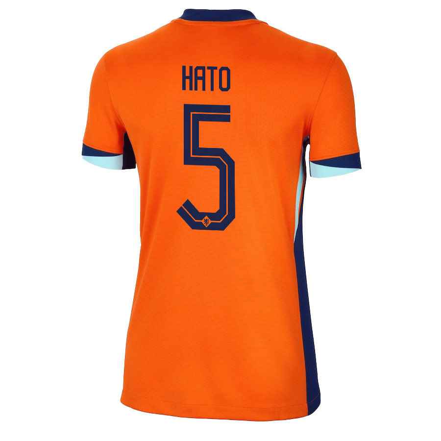 Jorrel Hato 5 Netherlands National Team 2024/25 Home WOMEN Jersey - Orange