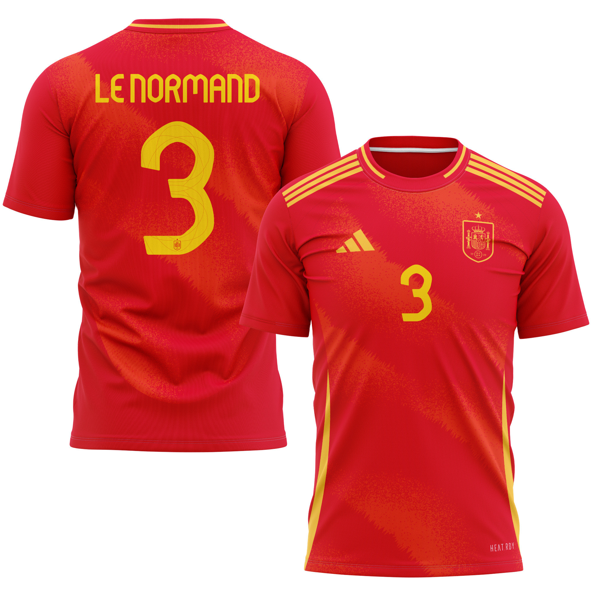 Robin Le Normand 3 Spain National Team 2024 Home Kits AOP T-shirt - Red