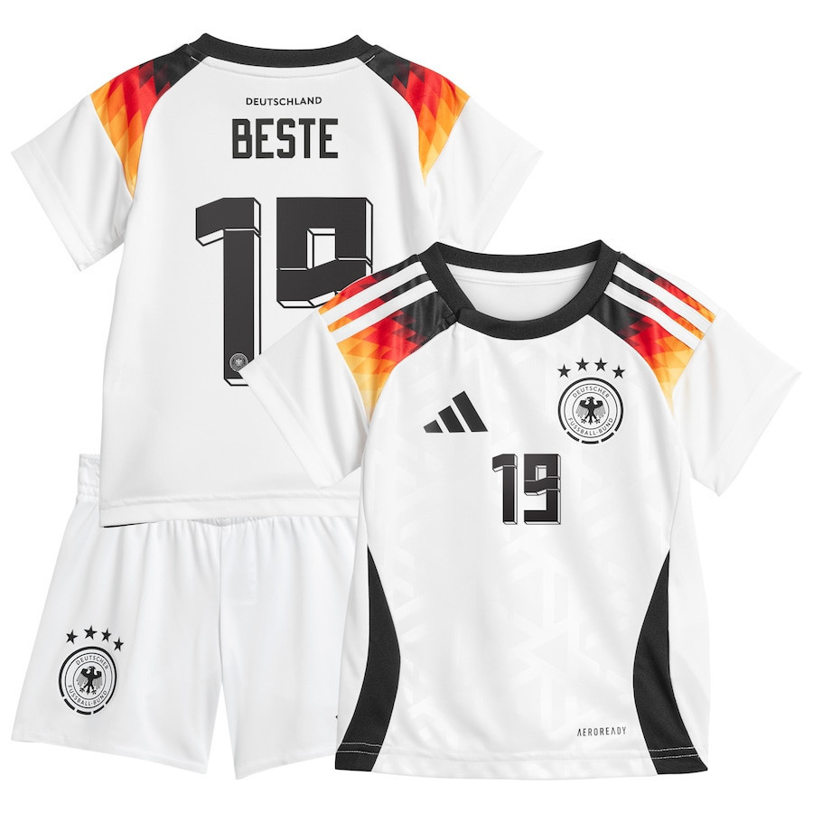 Jan-Niklas Beste 19 Germany National Team 2024 Home YOUTH Kit Jersey - White