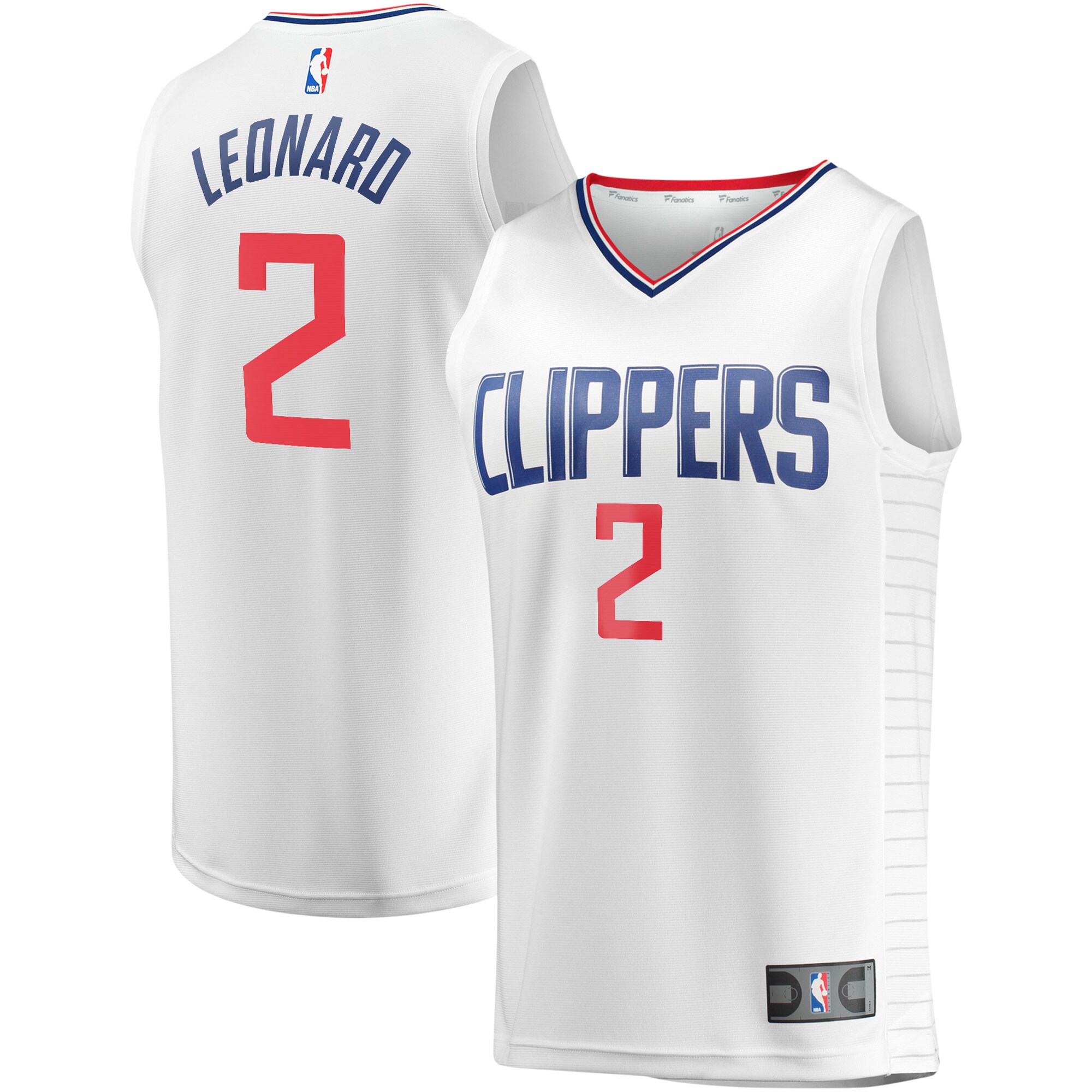 Kawhi Leonard LA Clippers Fanatics Youth Fast Break Player Jersey - Association Edition - White