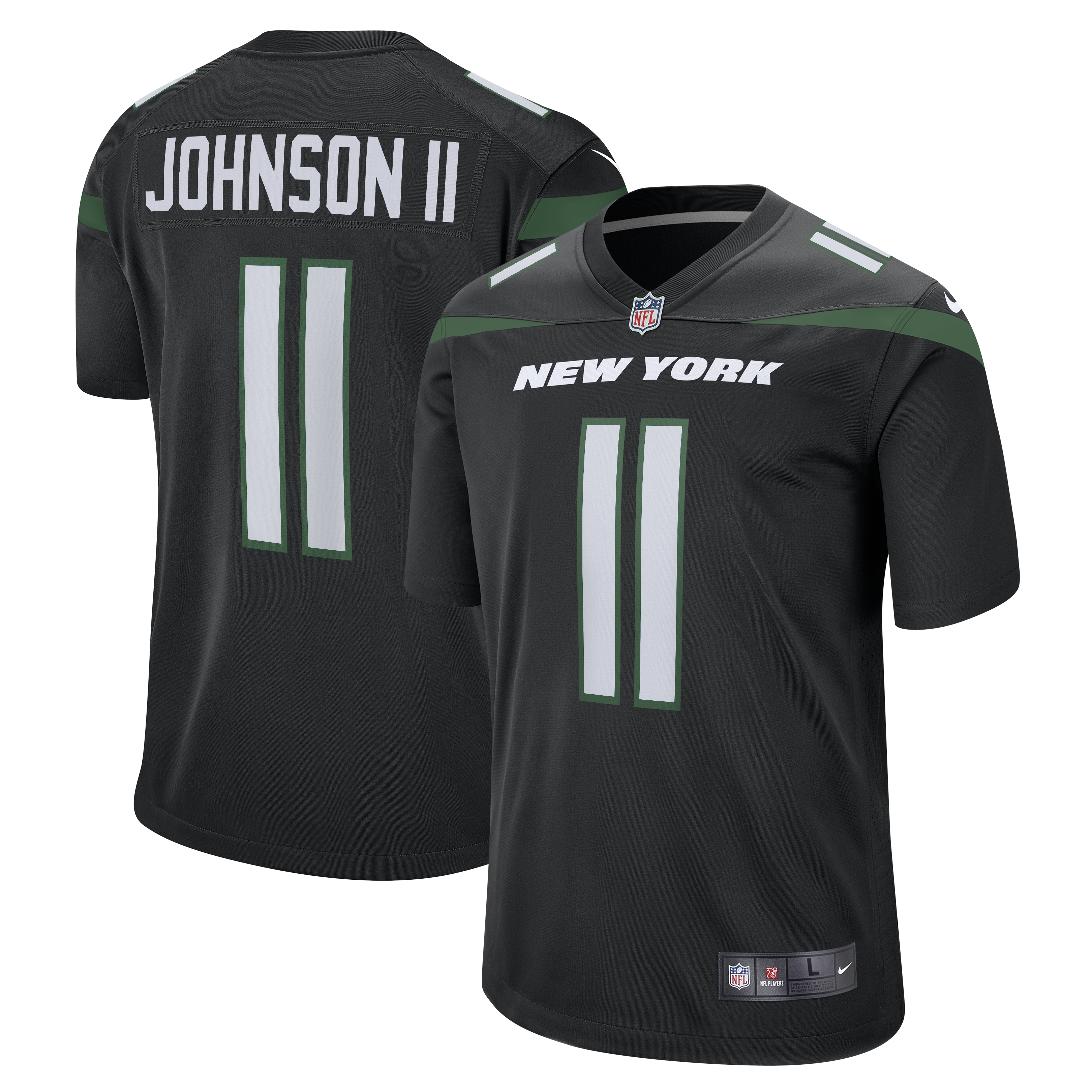 Jermaine Johnson II New York Jets  Alternate Game Jersey - Stealth Black