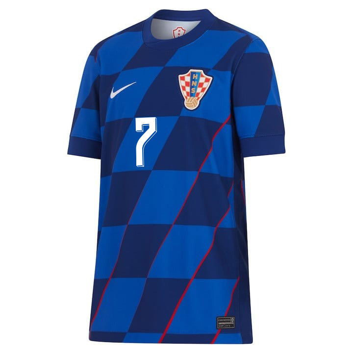 Lovro Majer 7 Signed Croatia National Team 2024 Away YOUTH Jersey Autographed - Navy