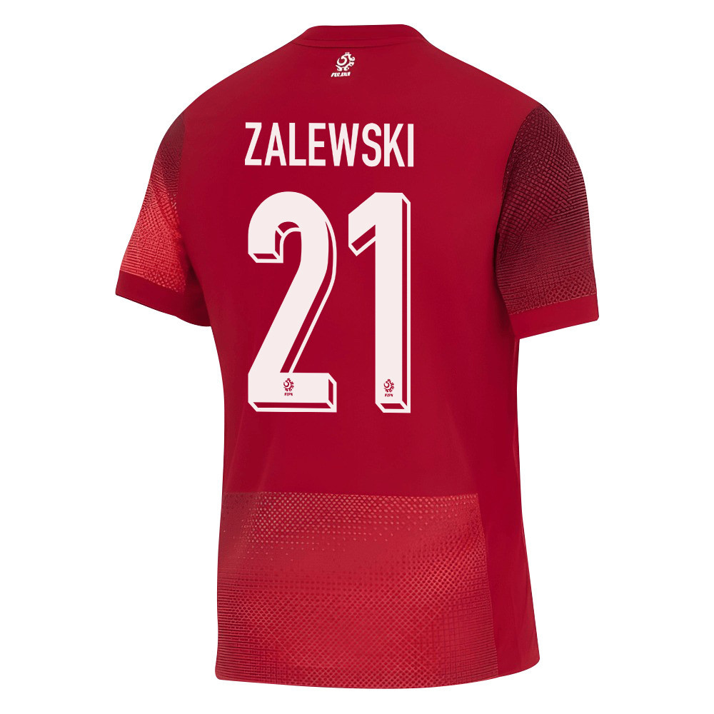 Nicola Zalewski 21 Poland National Team 2024/25 Away Men Jersey - Red