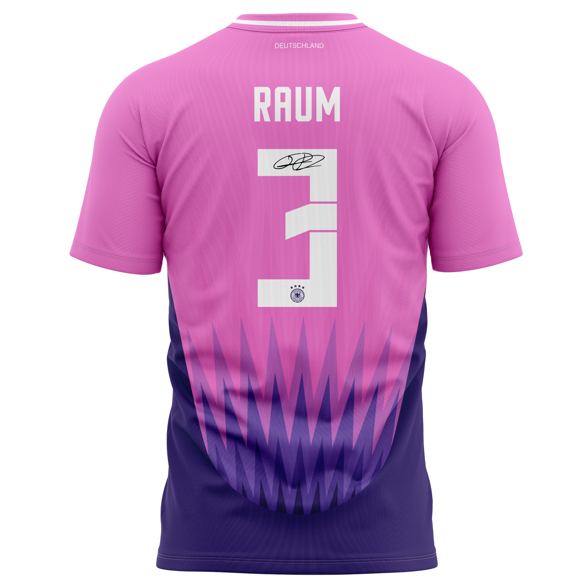 David Raum 3 Signed Germany National Team 2024 Away Kits AOP T-shirt Autographed- Purple