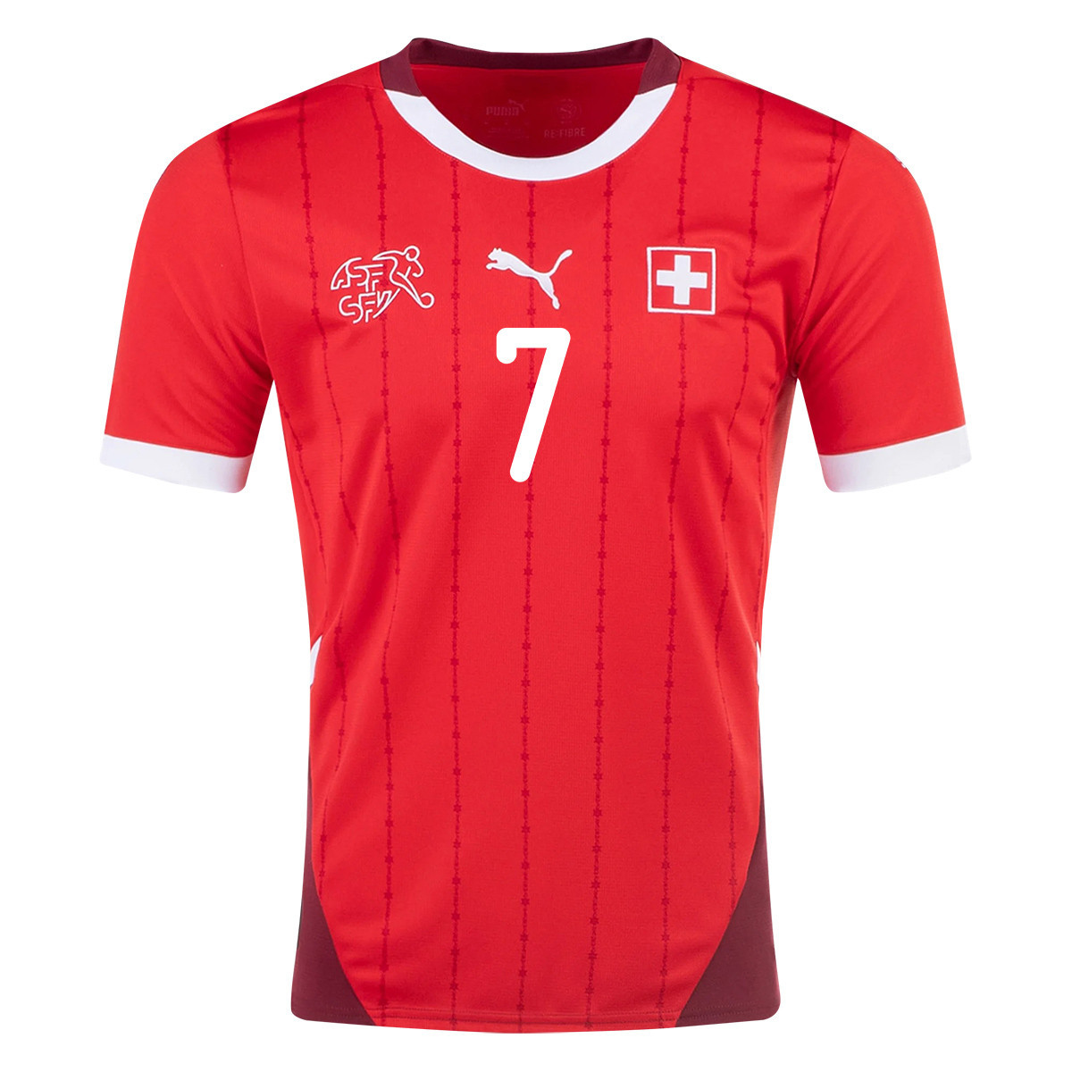 Michael Lang 7 Switzerland National Team 2024/25 Home Men Jersey - Red