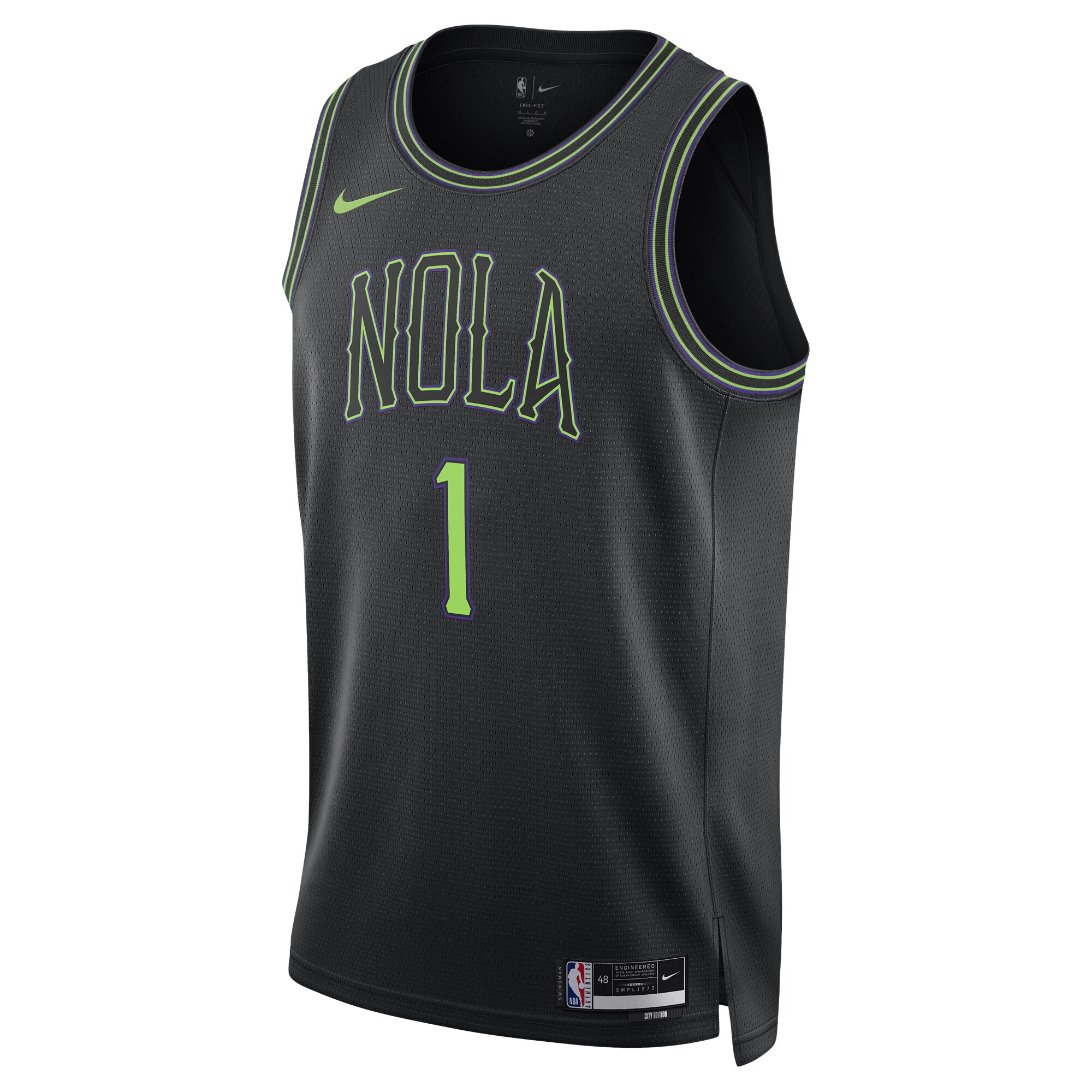 Zion Williamson New Orleans Pelicans  Unisex 2023\/24 Swingman Jersey - Black - City Edition