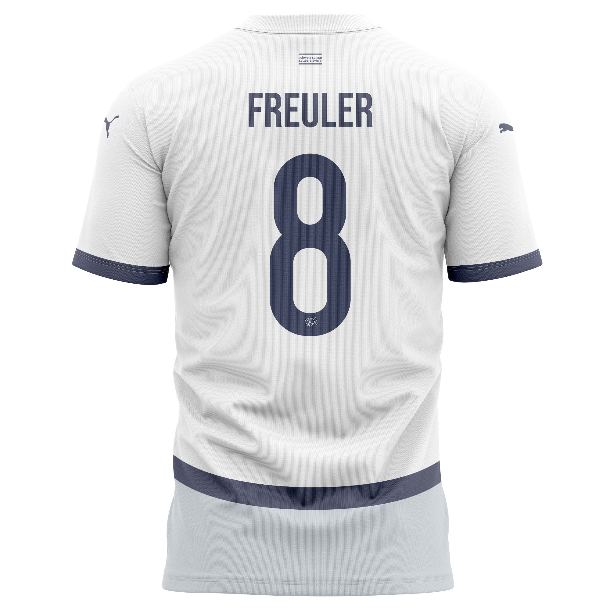 Remo Freuler 8 Switzerland National Team 2024/25 Away Kits AOP T-shirt - White
