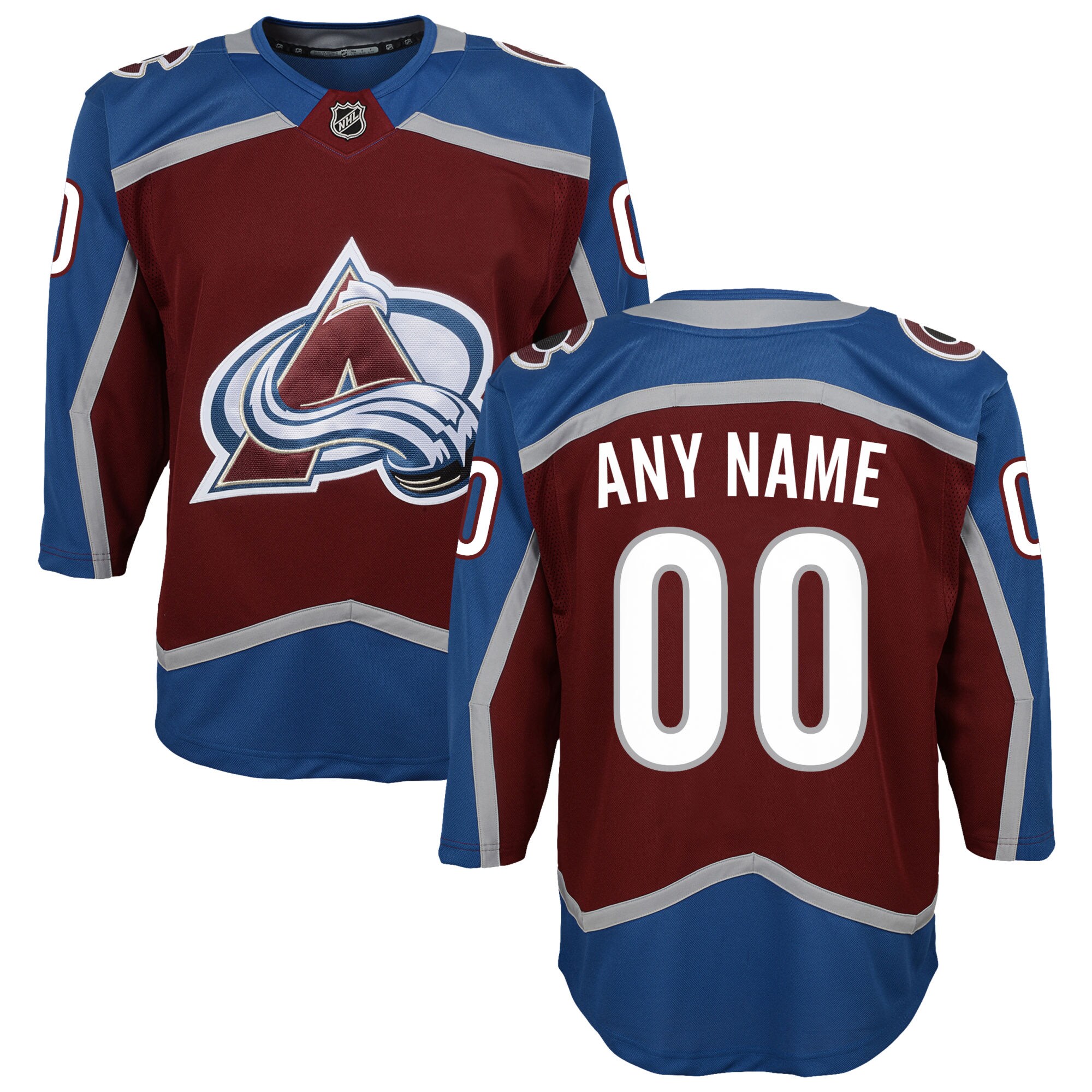 Colorado Avalanche Youth Home Premier Custom Jersey - Burgundy