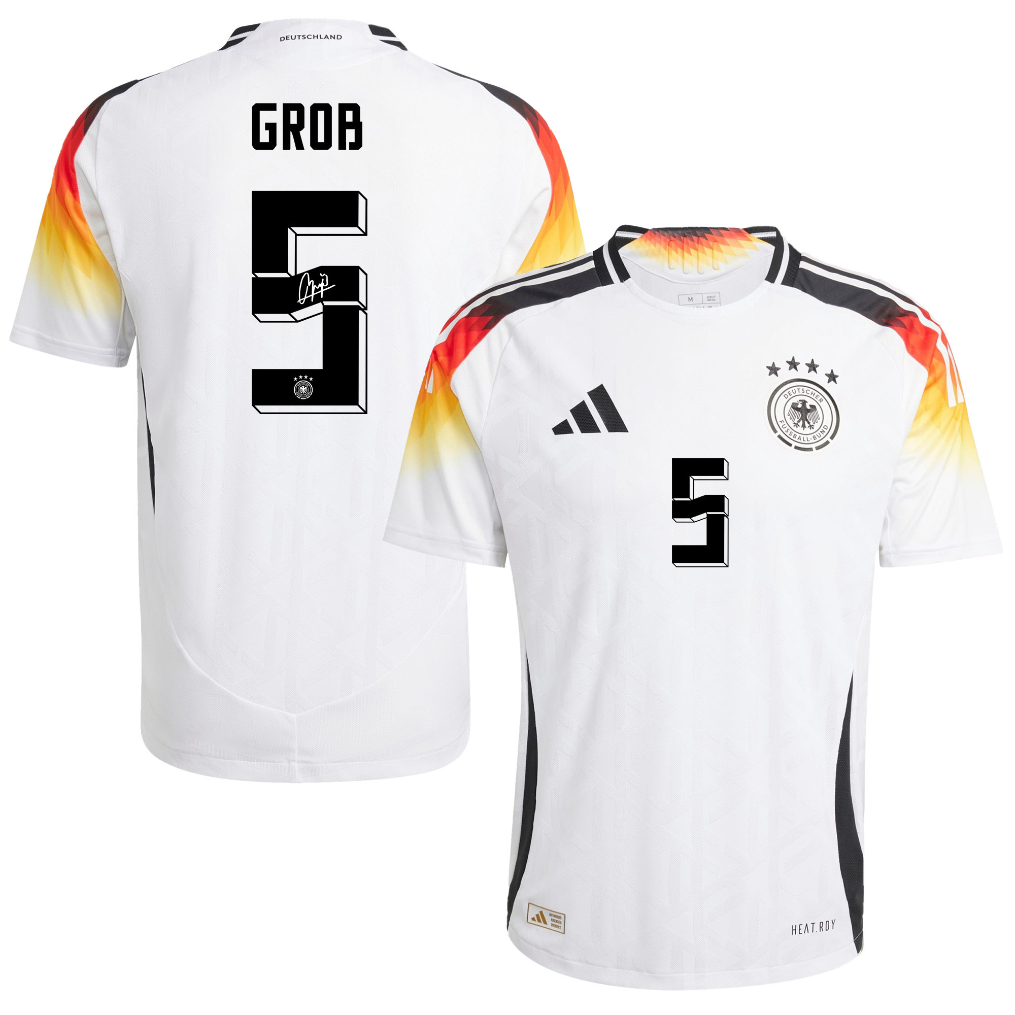 Pascal Groß 5 Signed Germany National Team 2024/25 Home Jersey Autographed - Men