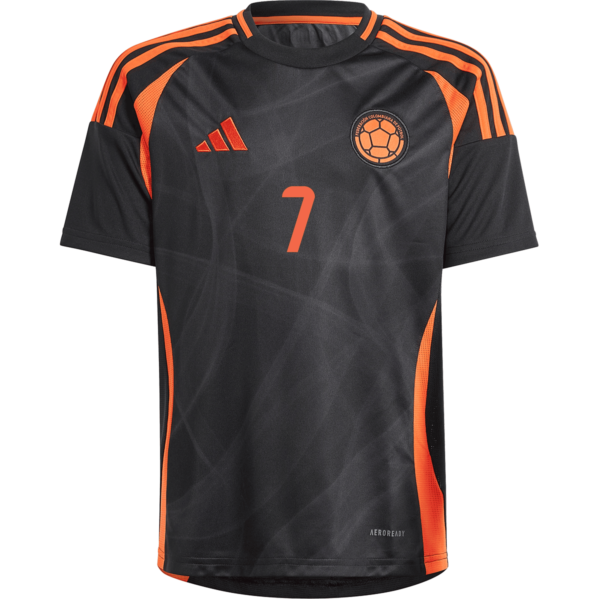 Luis Díaz 7 Colombia National Team 2024 Away YOUTH Jersey - Black