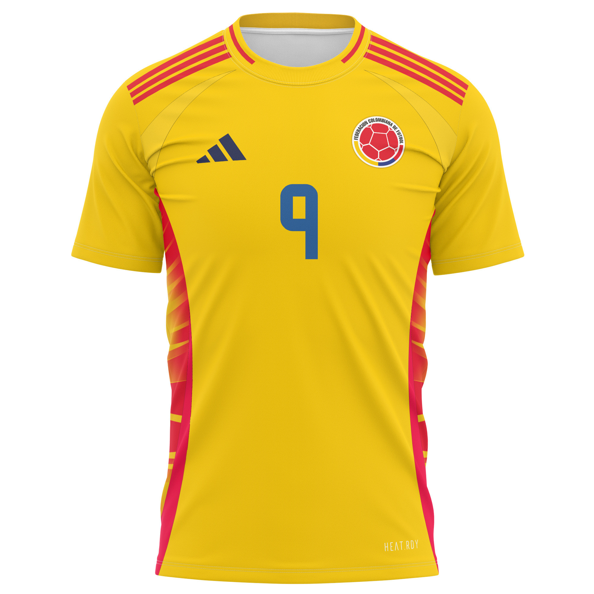 Jhon Córdoba 9 Colombia National Team 2024 Home Kits AOP T-shirt - Yellow