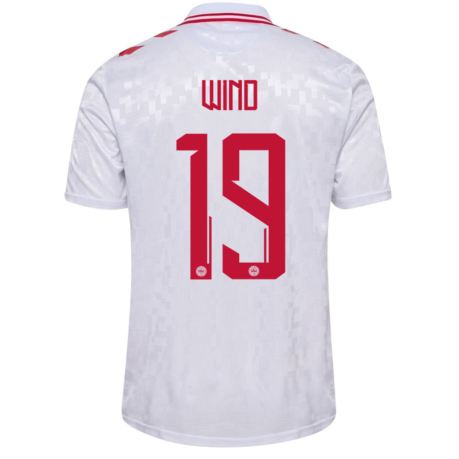 Jonas Wind 19 Denmark National Team 2024/25 Away Men Jersey - White