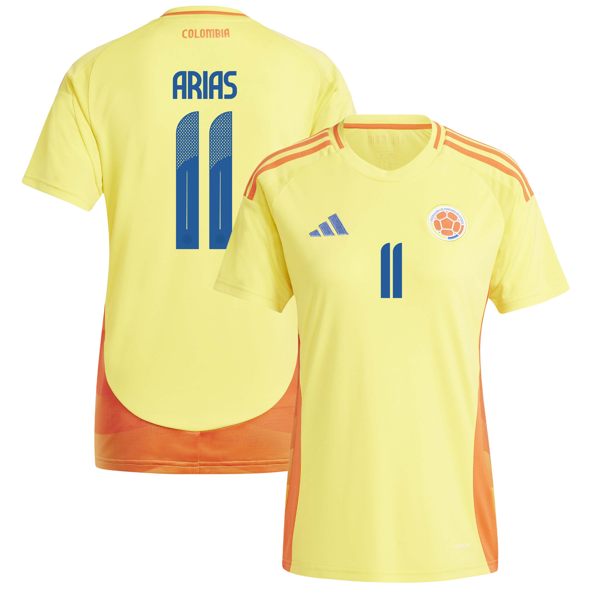 Jhon Arias 11 Colombia National Team 2024/25 Home Women Jersey - Yellow