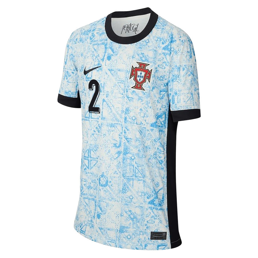 Nélson Semedo 2 Portugal National Team 2024/25 Away YOUTH Jersey - Cream/Blue