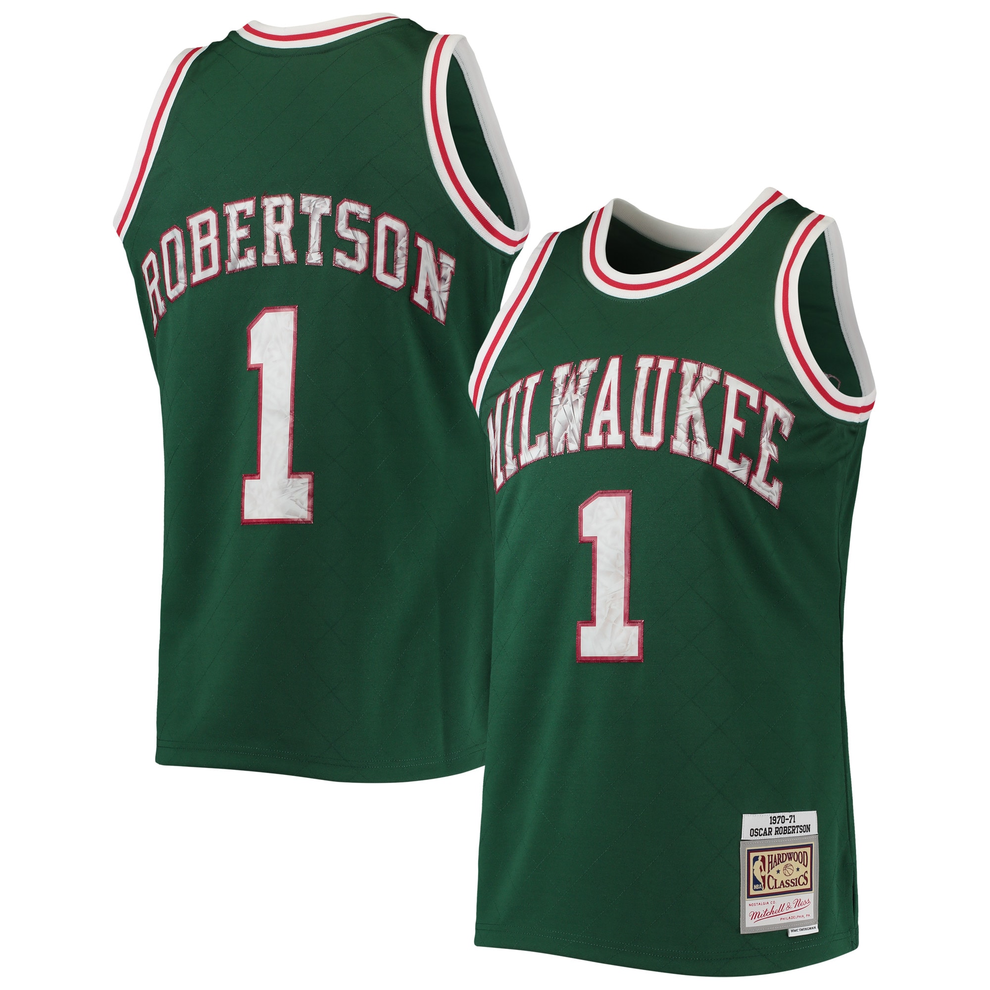 Oscar Robertson Milwaukee Bucks Mitchell & Ness 1996\/97 Hardwood Classics NBA 75th Anniversary Diamond Swingman Jersey - Green