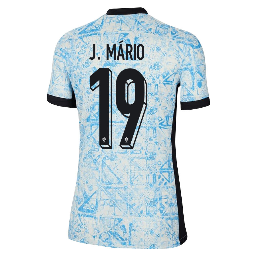 João Mário 19 Portugal National Team 2024/25 Away WOMEN Jersey - Cream/Blue