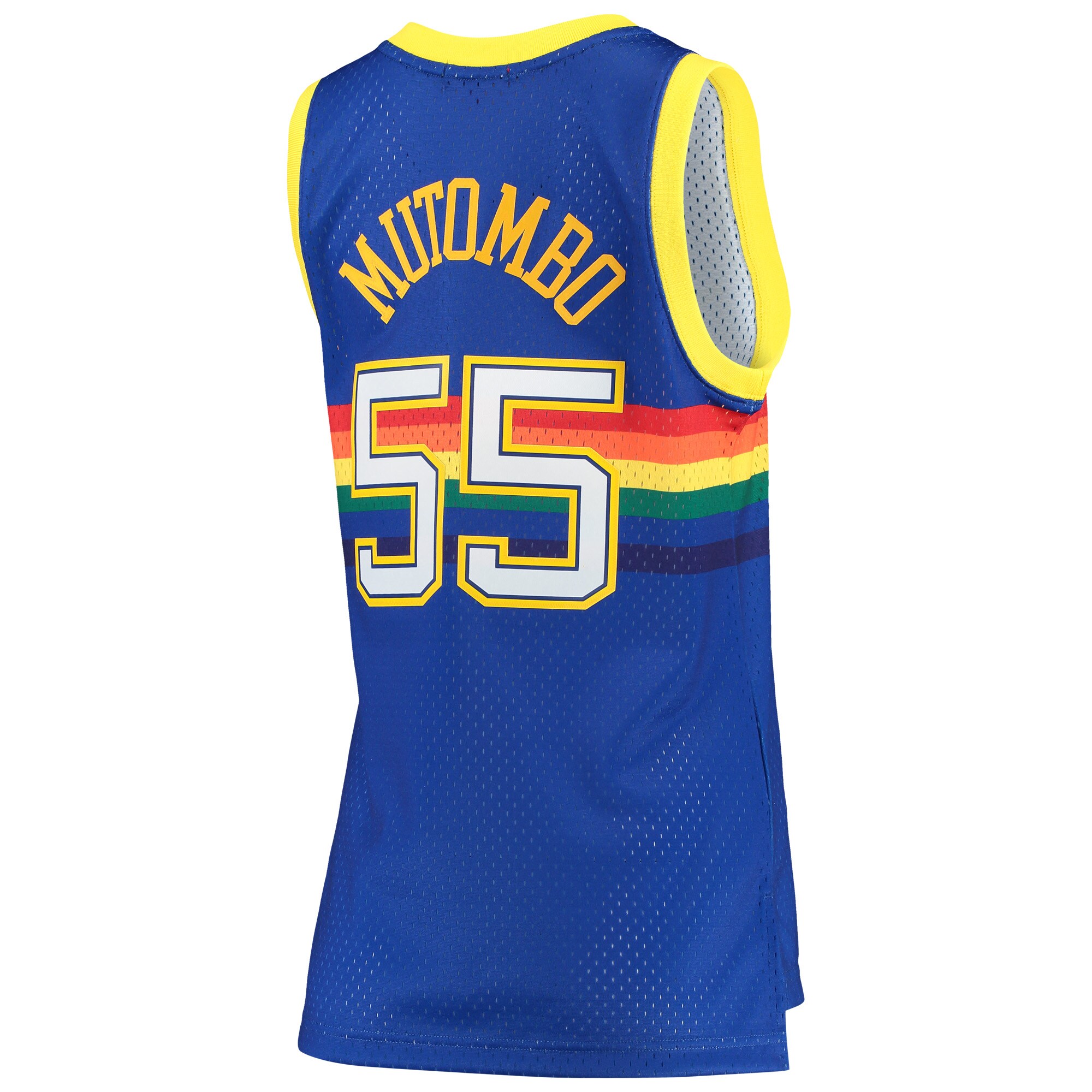 Dikembe Mutombo Denver Nuggets Mitchell & Ness Women's 1991\/92 Hardwood Classics Swingman Jersey - Royal