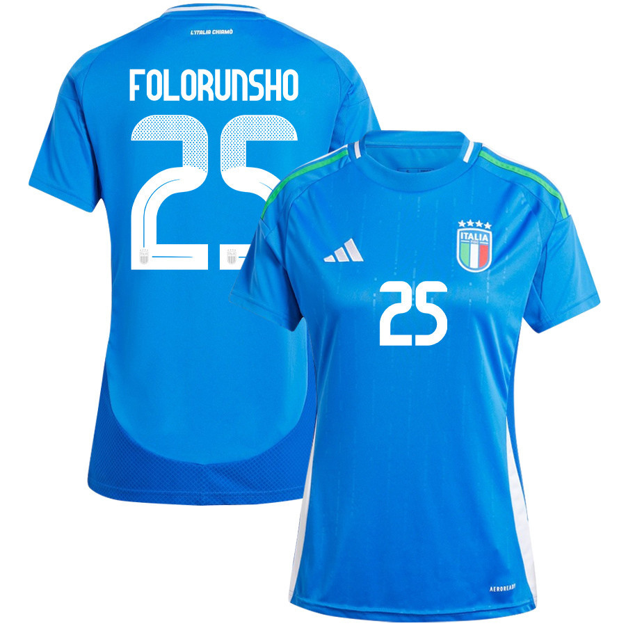 Michael Folorunsho 25 Italy National Team 2024/25 Home Women Jersey - Blue