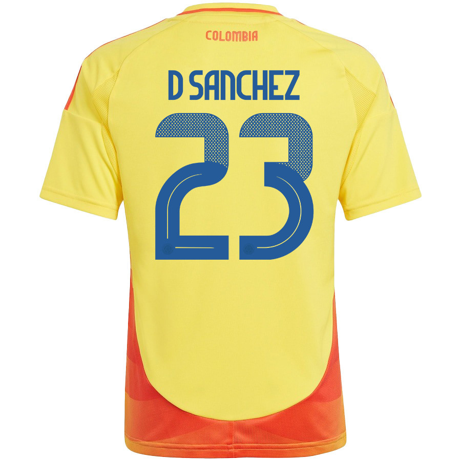 Davinson Sánchez 23 Colombia National Team 2024/25 Home YOUTH Jersey - Yellow