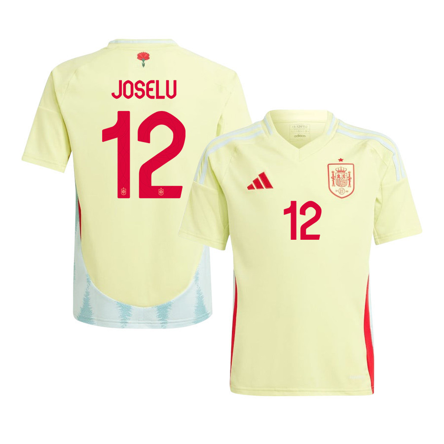 Joselu 12 Spain National Team 2024 Away YOUTH Jersey - Yellow