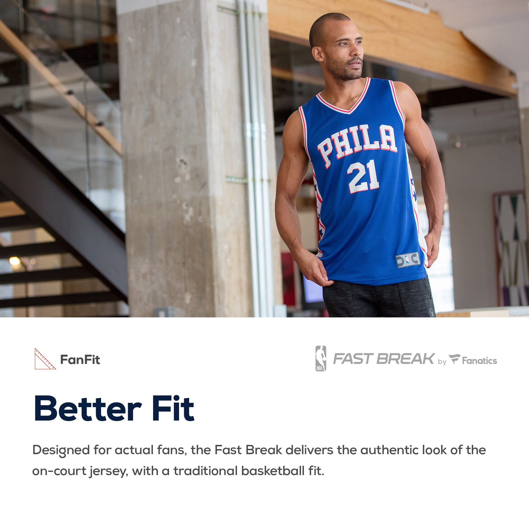 Philadelphia 76ers Fanatics Youth Fast Break Custom Replica Jersey White - Association Edition