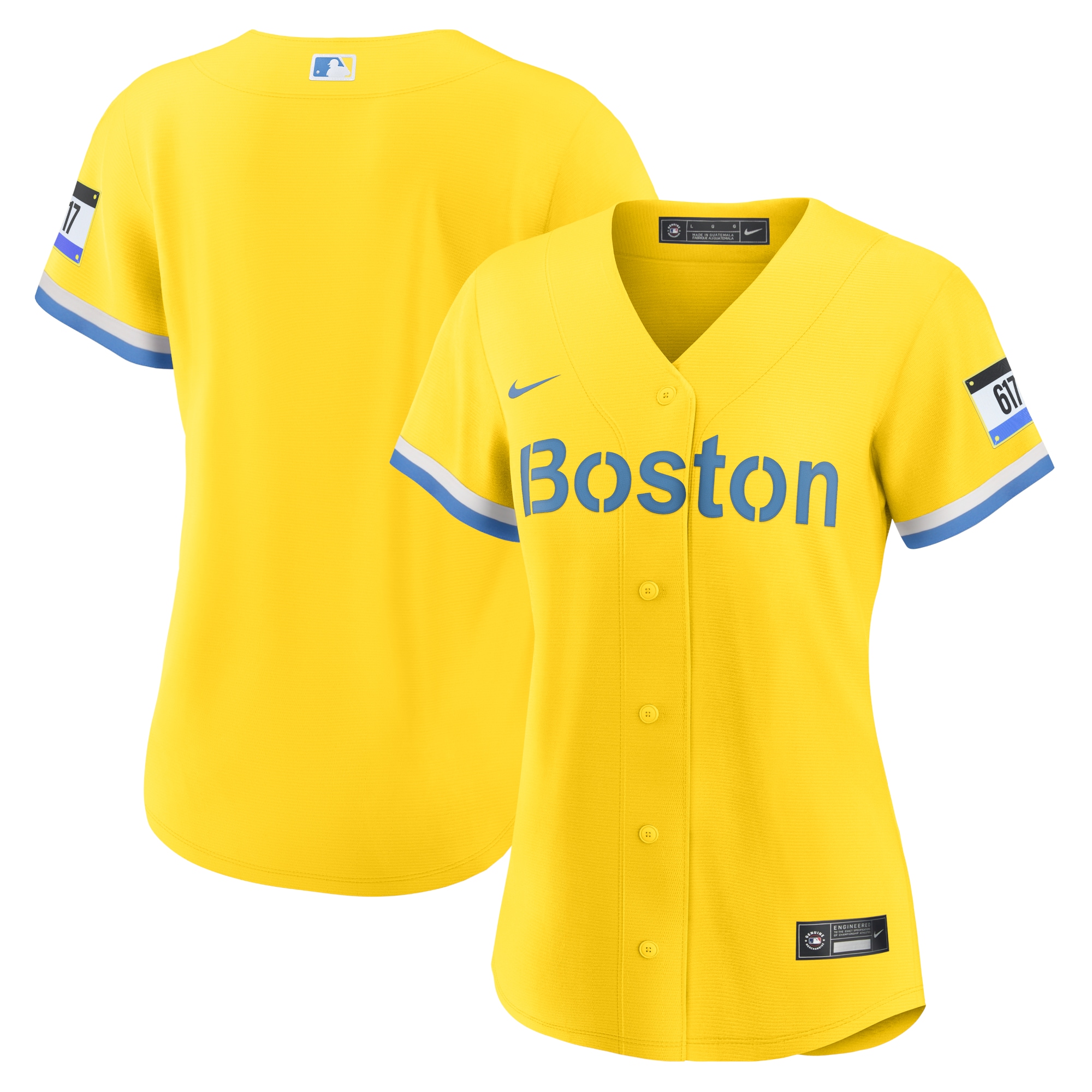 Boston Red Sox  Women's City Connect Replica Jersey - Gold\/Light Blue