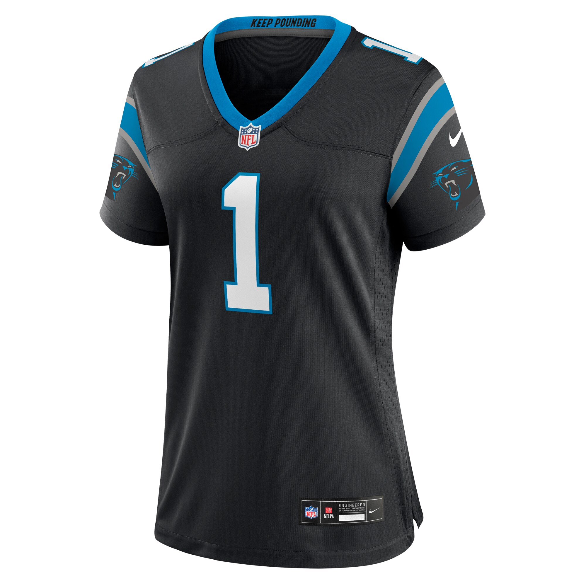 Number 1 Mom Carolina Panthers  Women's Game Jersey - Black