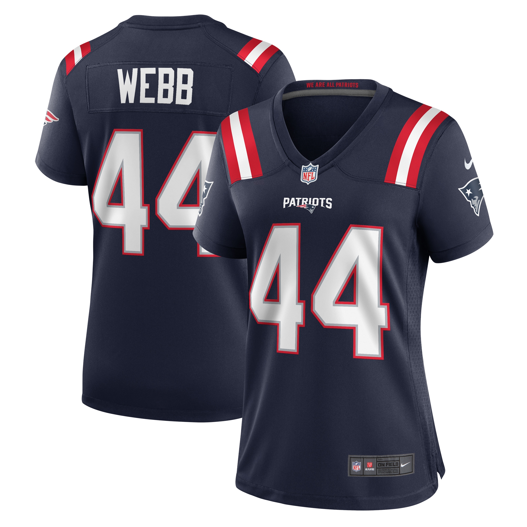 Raleigh Webb New England Patriots  Women's Home Game Player Jersey - Navy