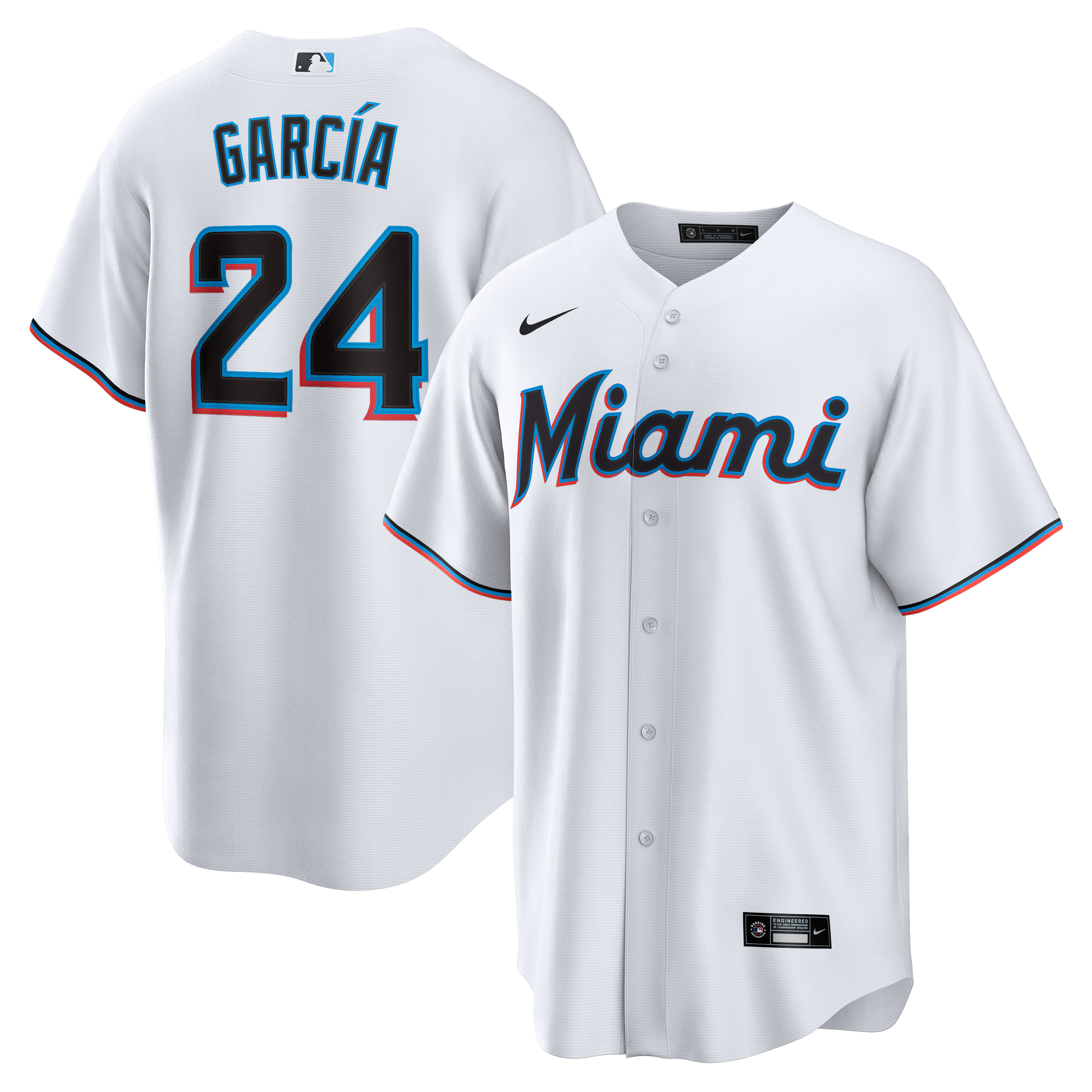 Avisa\u00c3\u00adl Garc\u00c3\u00ada Miami Marlins  Home  Replica Player Jersey - White