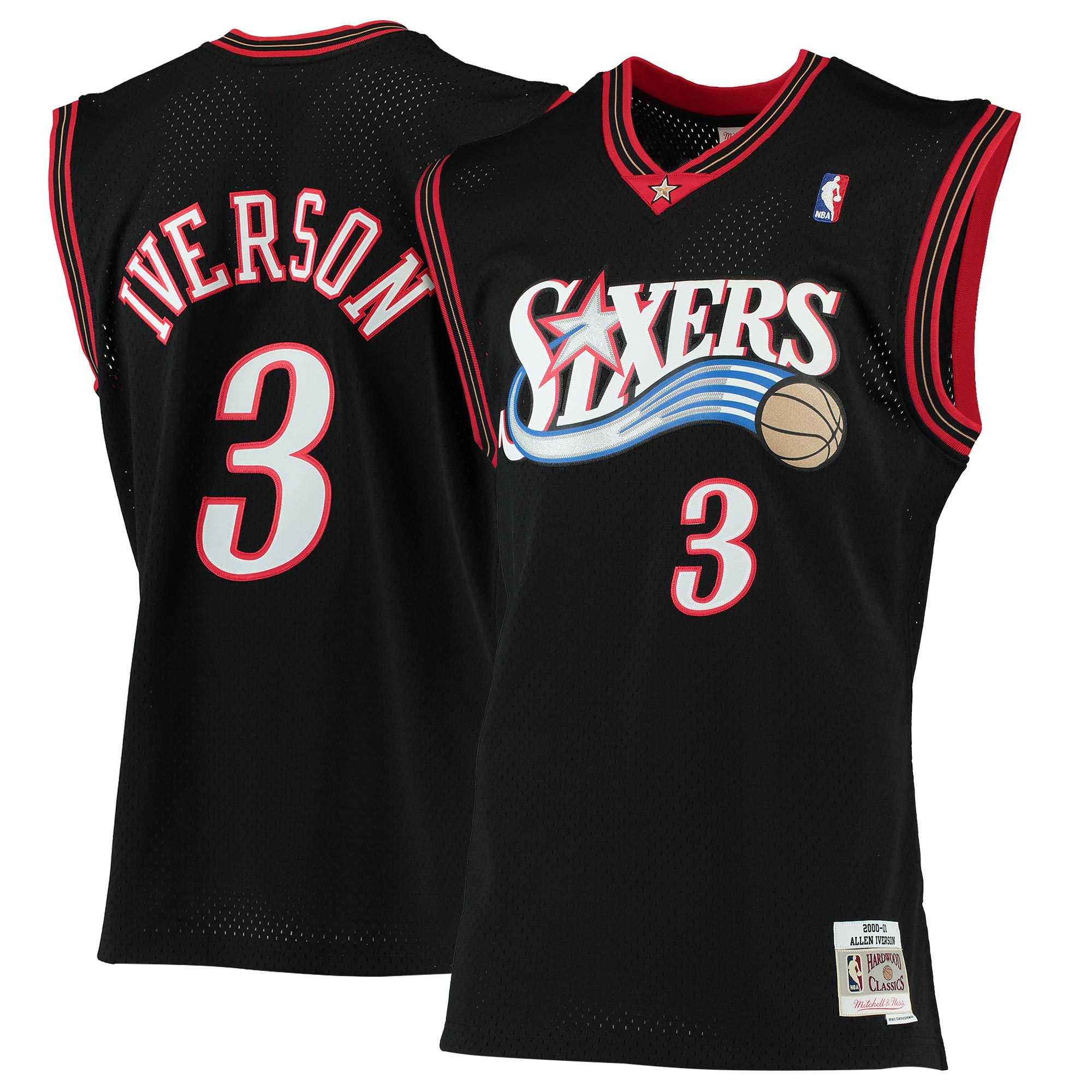 Allen Iverson Philadelphia 76ers Mitchell & Ness 2000\/01 Hardwood Classics Swingman Jersey - Black