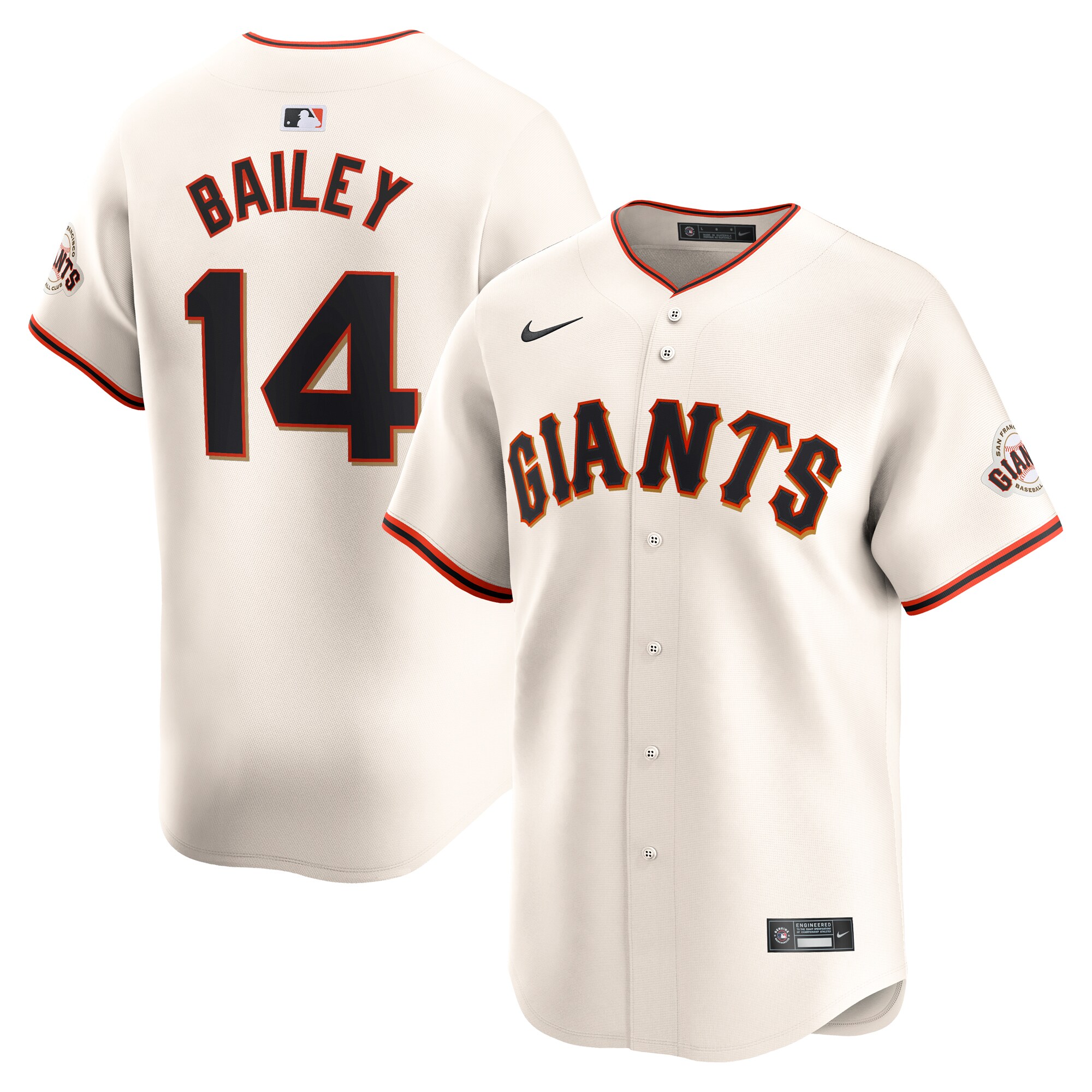 Patrick Bailey San Francisco Giants  Home Limited Player Jersey - Cream