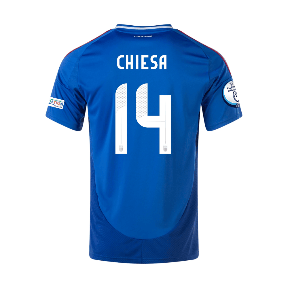 Federico Chiesa 14 Italy National Team 2024 Home Men Jersey - Blue