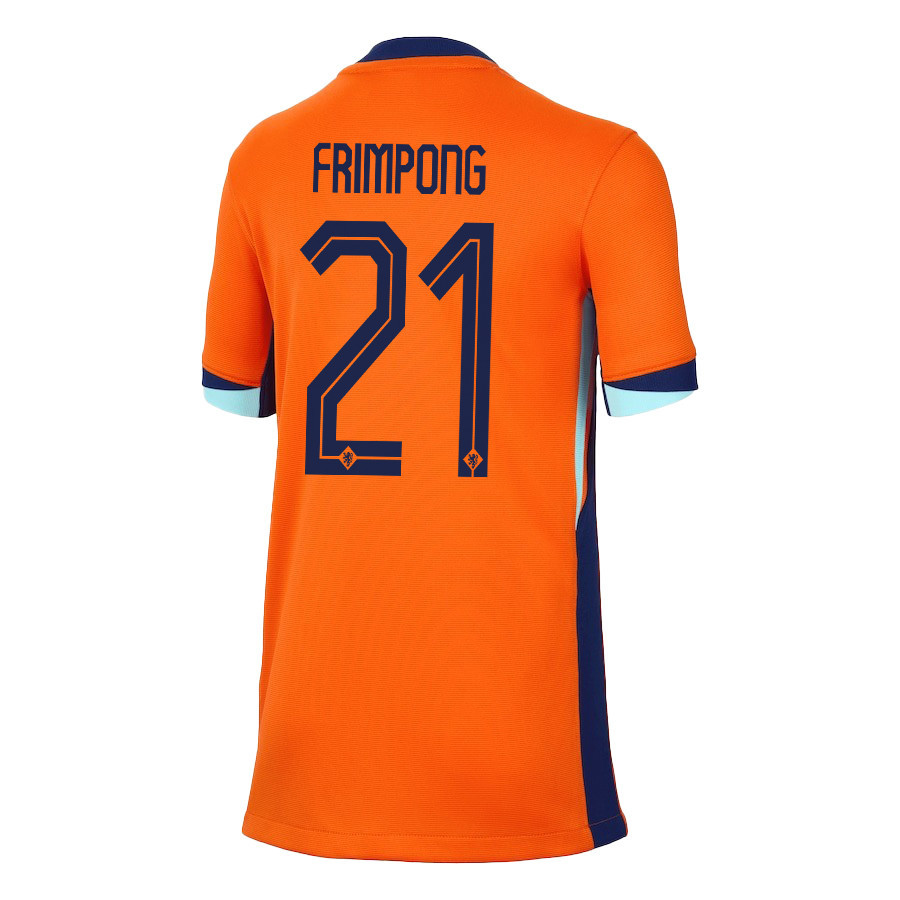 Jeremie Frimpong 21 Netherlands National Team 2024/25 Home YOUTH Jersey - Orange