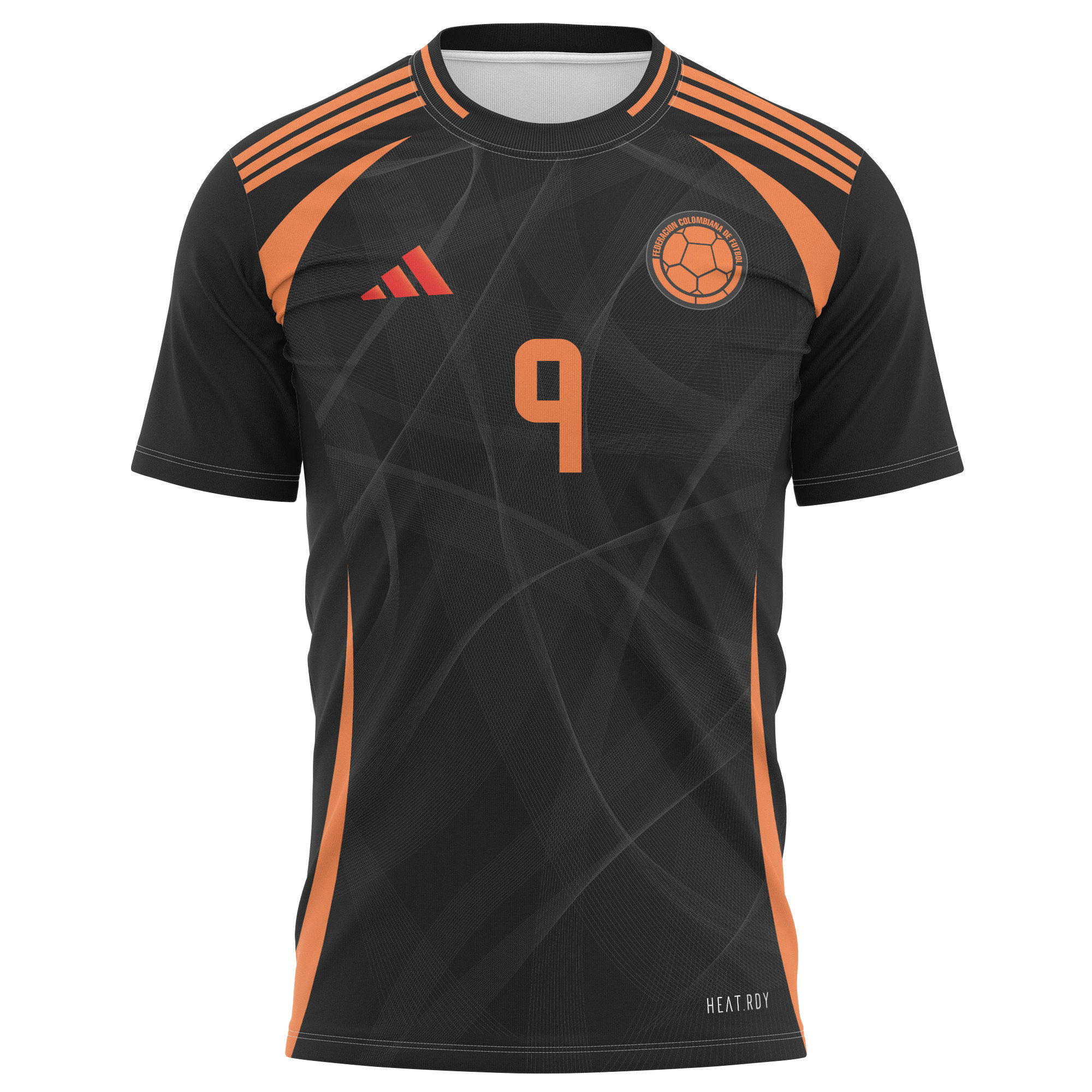 Jhon Córdoba 9 Colombia National Team 2024 Away Kits AOP T-shirt - Black