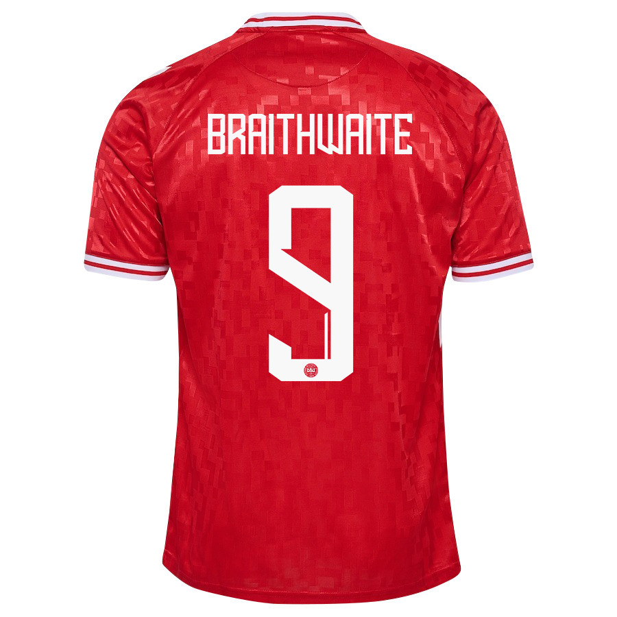Martin Braithwaite 9 Denmark National Team 2024/25 Home Men Jersey - Red