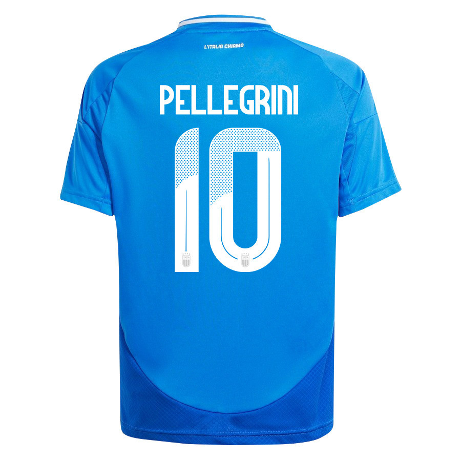 Lorenzo Pellegrini 10 Italy National Team 2024/25 Home YOUTH Jersey - Blue